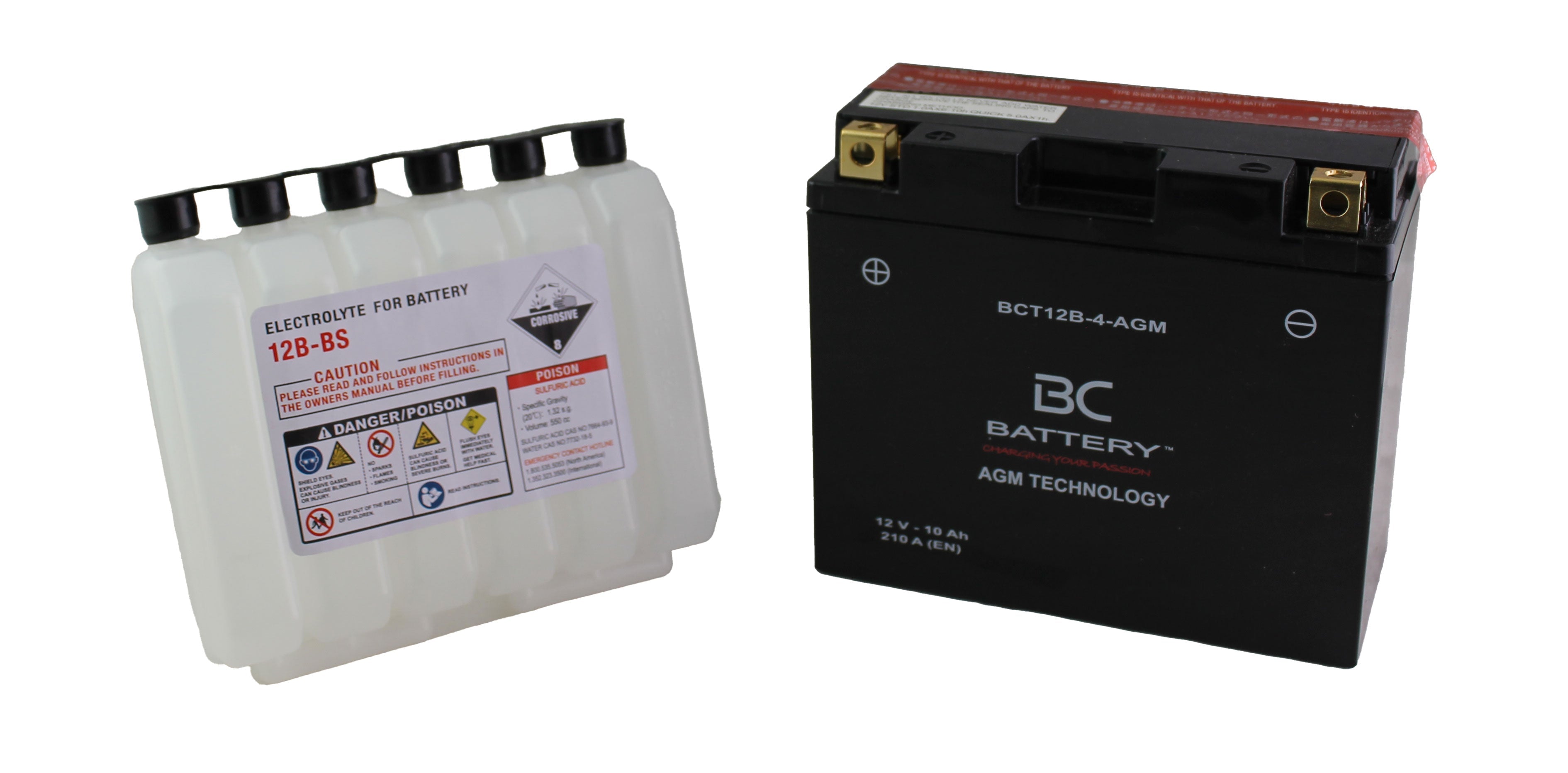 BCT12B-4-AGM| Batteria Moto al AGM,YT12B-BS, 12V, 10Ah, CCA: 210Amp,150x70x130mm - BC Battery Italian Official Website