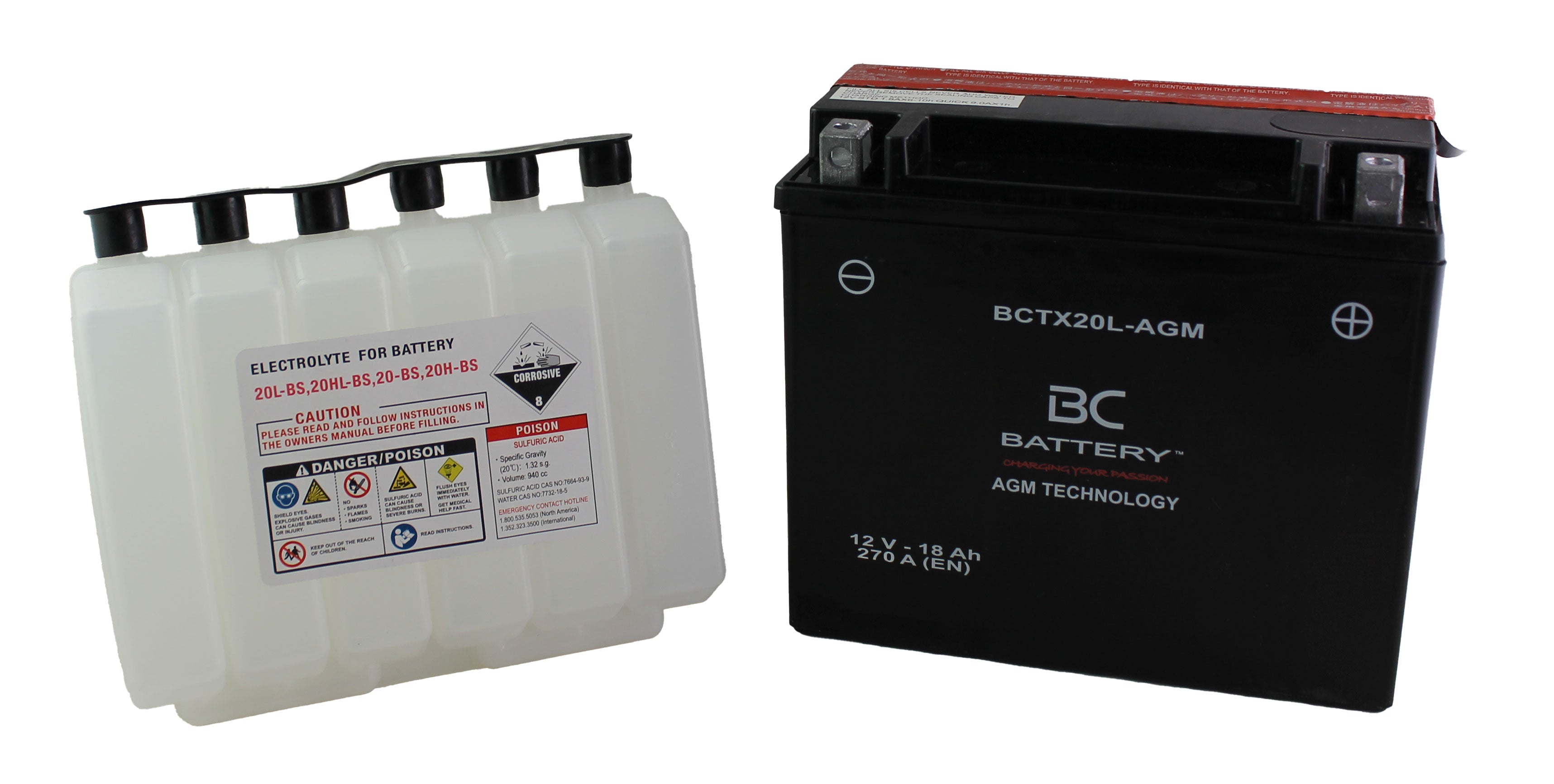 BCTX20L-AGM| Batteria Moto al GEL,YTX20L-BS,12V,18Ah,CCA: 270Amp,175x87x155 mm - BC Battery Italian Official Website