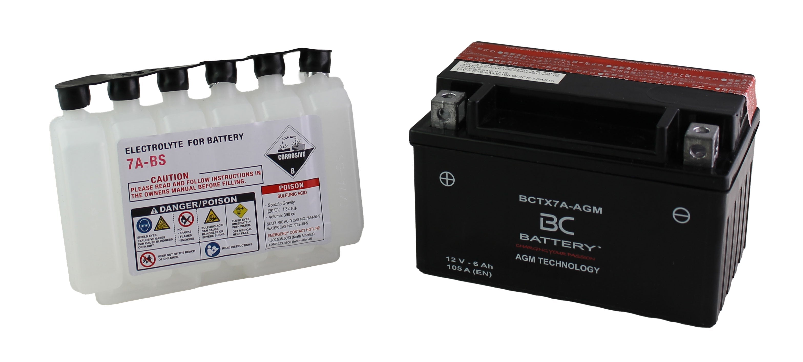 BCTX7A-AGM| Batteria Moto al AGM, YTX7A-BS, 12V, 6 Ah, CCA: 105 Amp, 150x87x94mm - BC Battery Italian Official Website