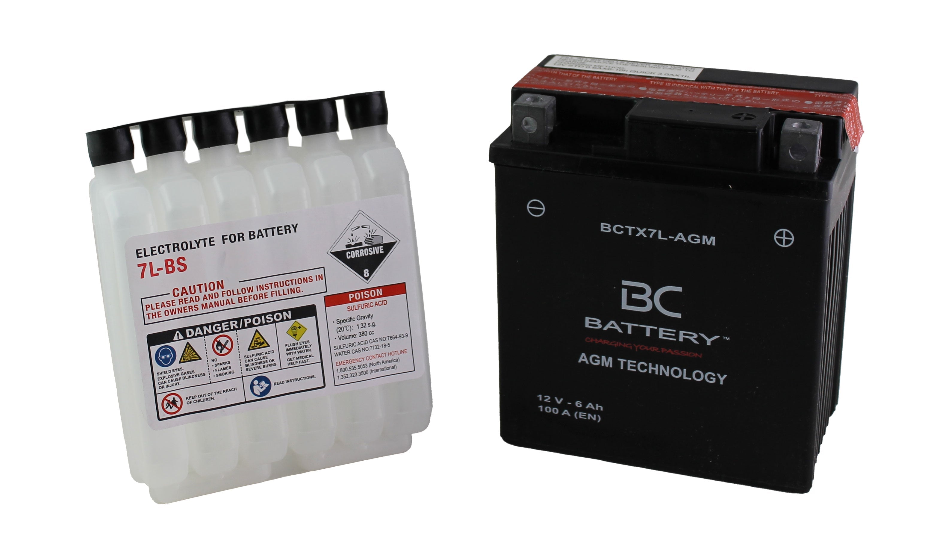 BCTX7L-AGM| Batteria Moto AGM, YTX7L-BS, 12V, 6Ah, CCA: 100Amp, 150x70x130mm - BC Battery Italian Official Website